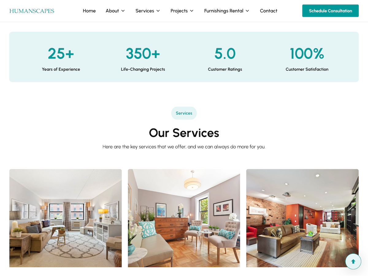 Service website mock