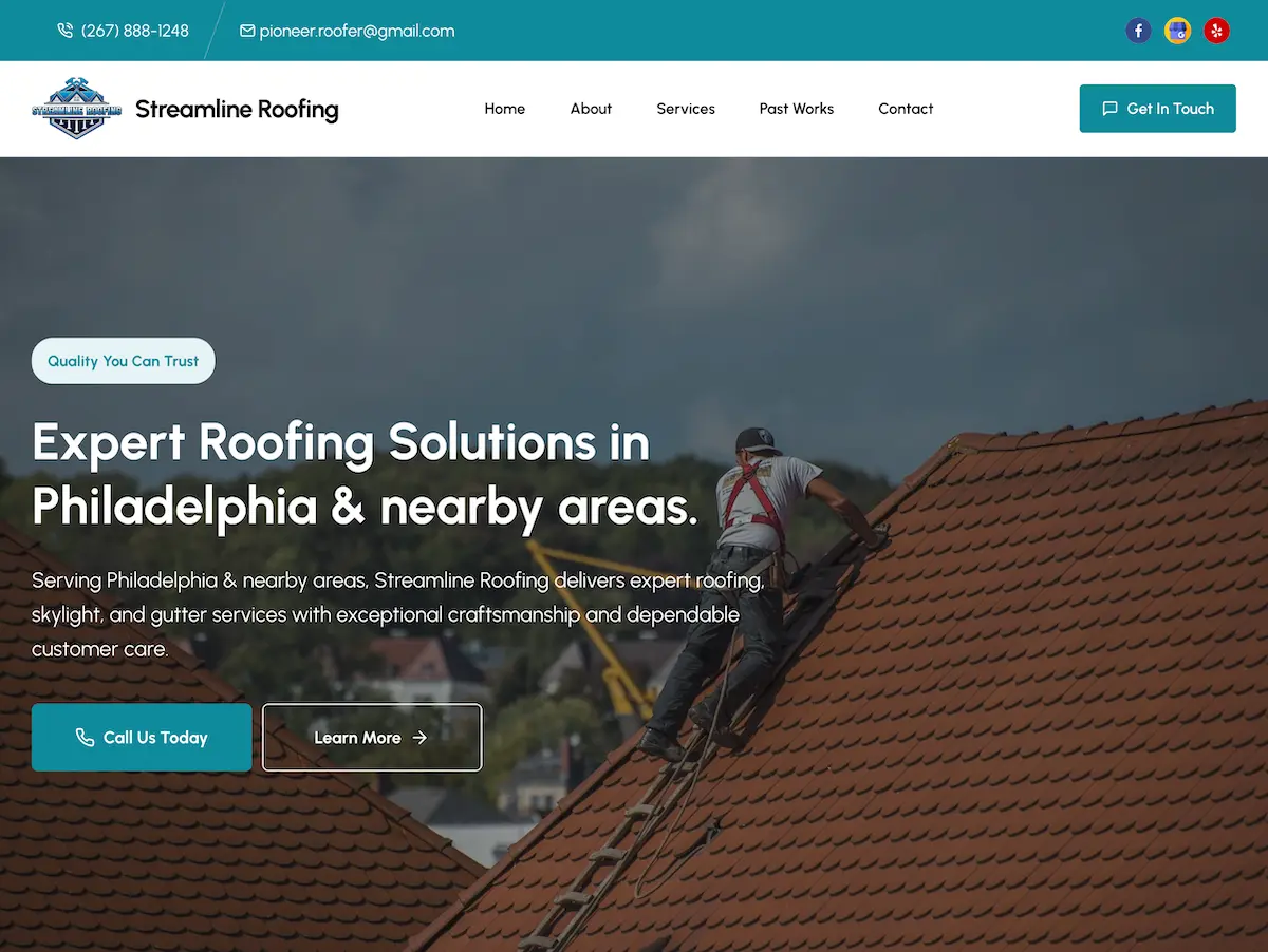 Contractor website mock