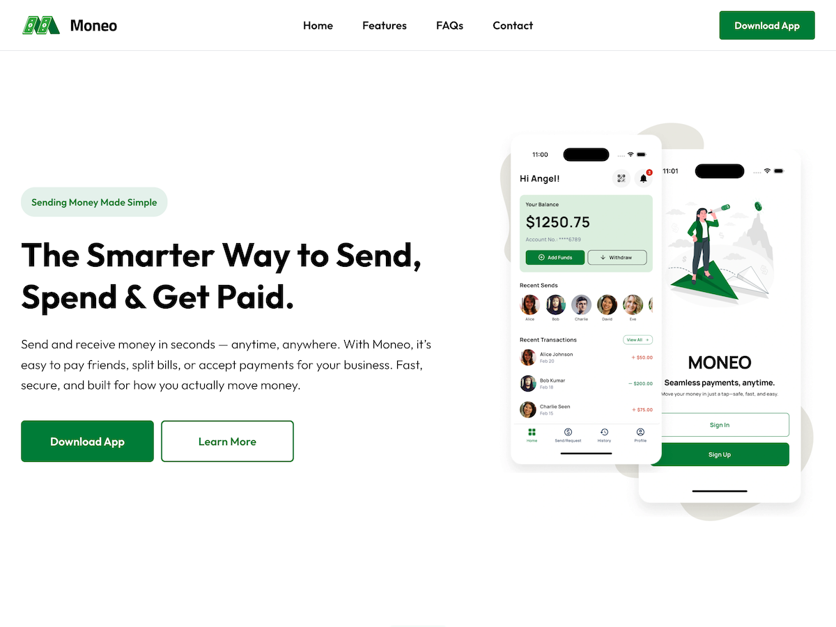 Landscaping website mock